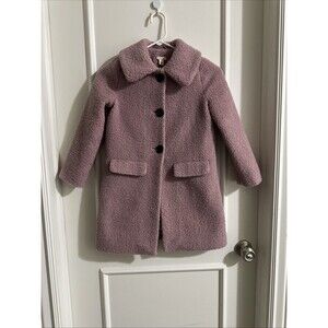 Ruby & Bloom Girls Size 7 Pink Fleece Pea Coat Pockets